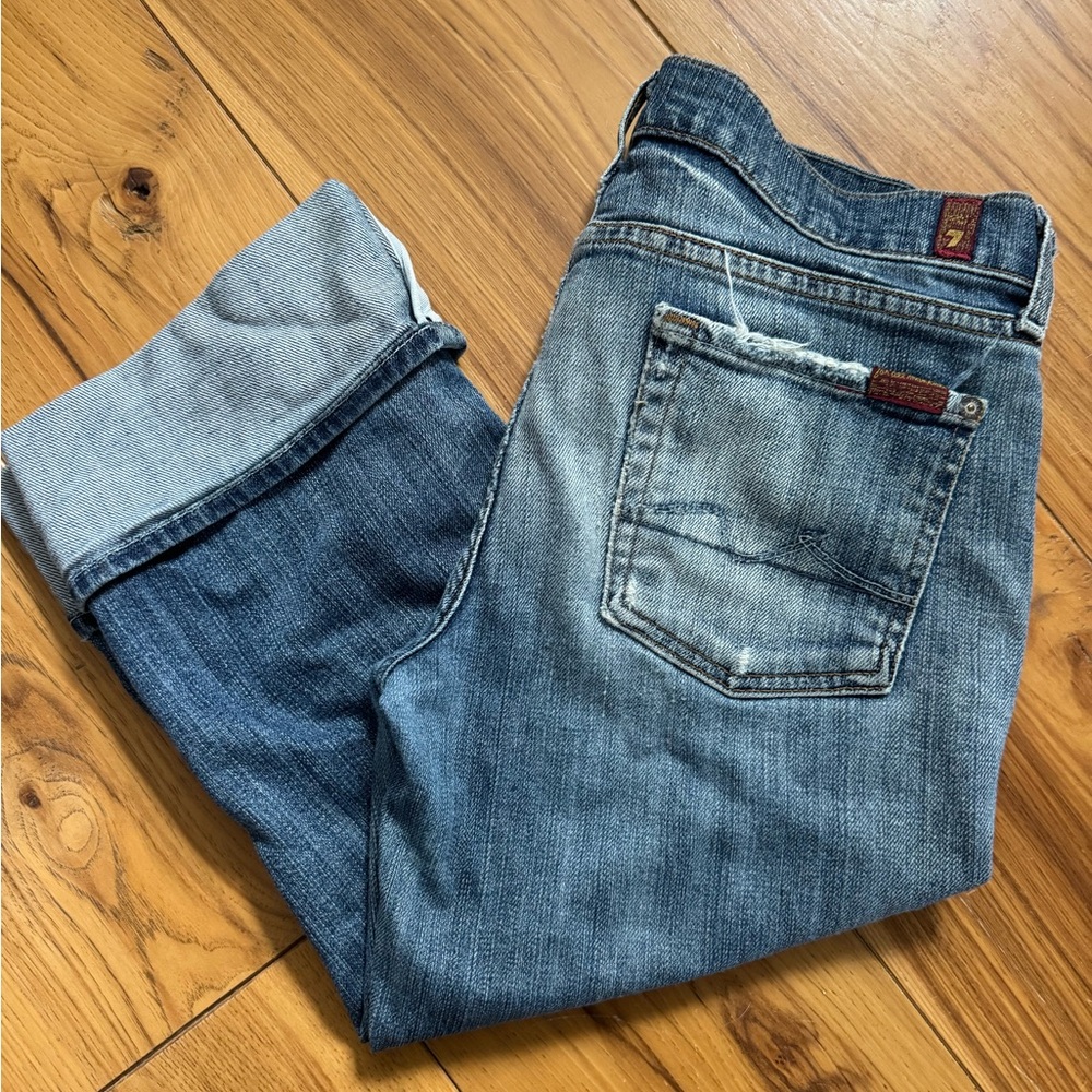 7 For All Mankind Blue Ankle Jeans
